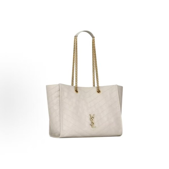 SAINT LAURENT Niki metal logo single-shoulder bag for regular women in white